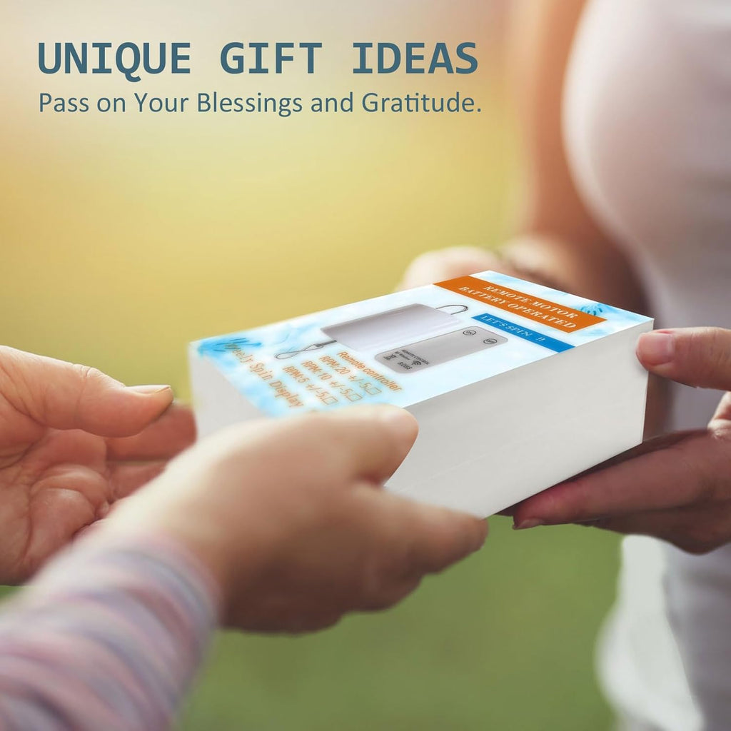 Disco Ball Wind Spinner Mirror Ball Hanging Display Rotating Spinner, Garden Decor with Mini Remote Controller for Battery Operated Motor-20 RPM