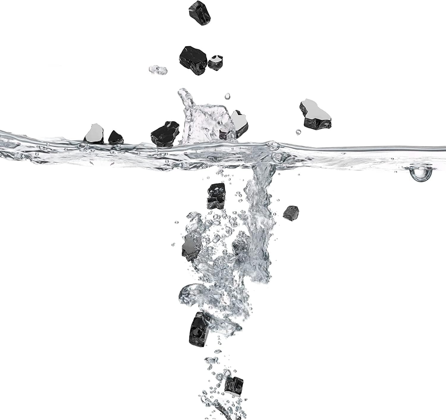 Mr. Fireglass 20 Pounds Black Reflective Fire Glass, 1/2 Inch High Luster Reflective Tempered Glass Rocks for Fire Pit Table Fireplace and Landscaping, Decorative Propane Gas Fireplace Glass Rocks