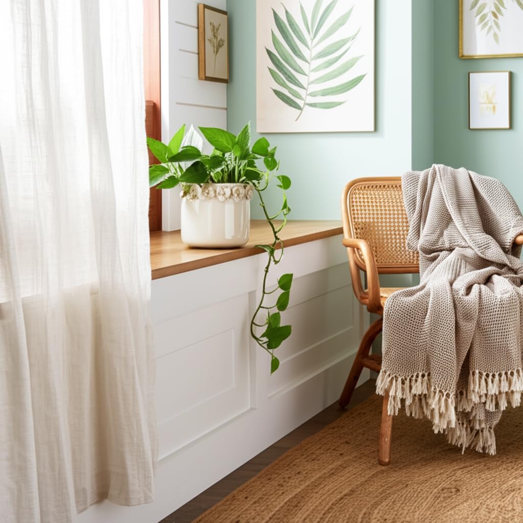 Decorative Flower Pot for Home Decor – Ceramic Indoor or Outdoor Planter with Sculpted Floral Rim for Succulents or Houseplants – Pot for Plants Perfect for Garden, Patio, or Room Decor – 5" Ivory