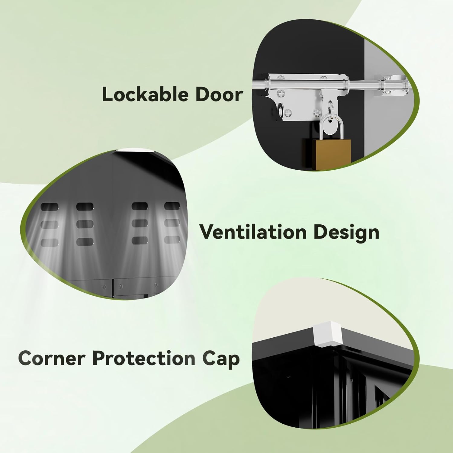 COMHOMA Shed Outdoor Storage Shed Metal,Lockable Doors Tool Sheds with Sloping Roof,Steel Garden Shed with Air Vent for Backyard,Patio,Lawn,Poolside (Dark Grey, 6x4)