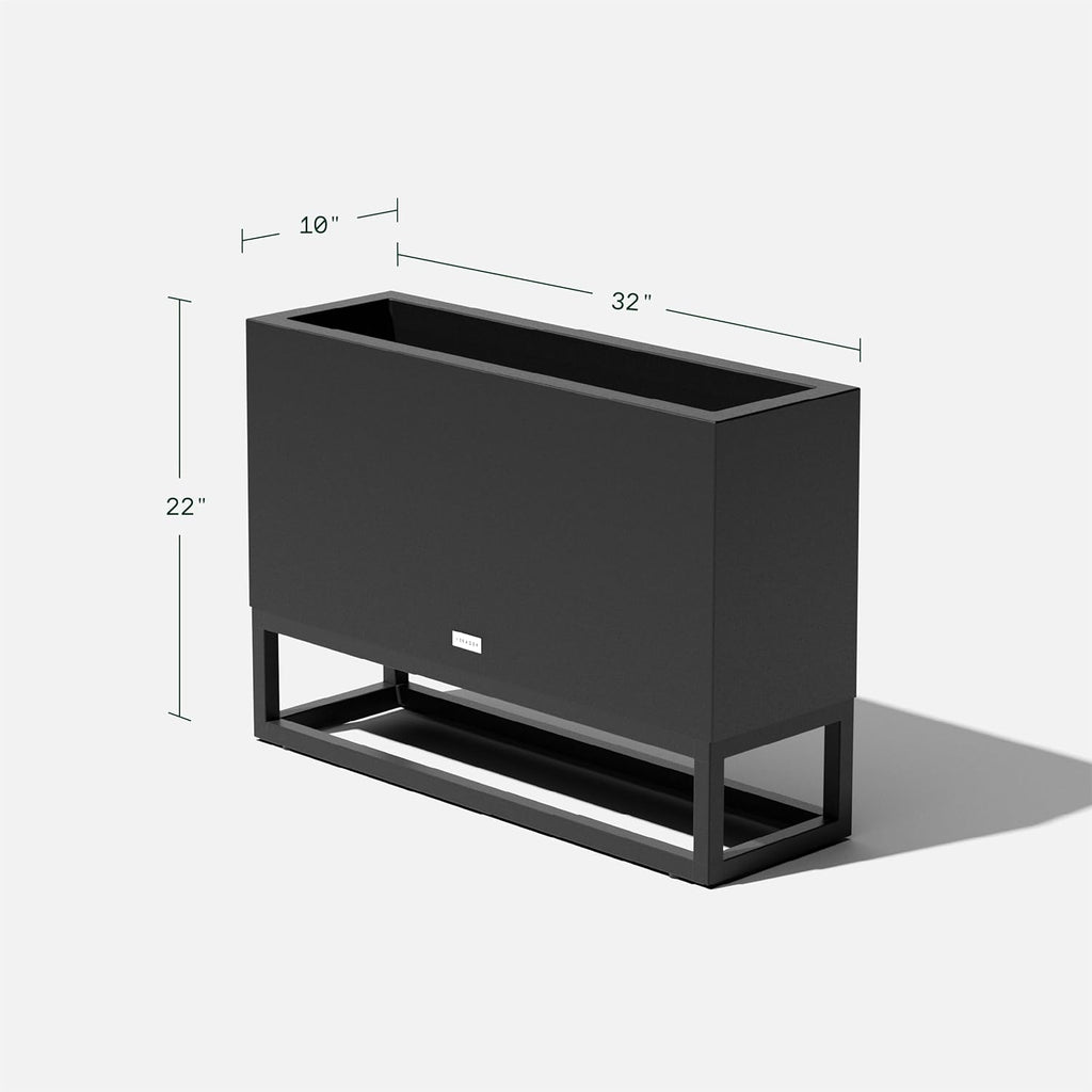 Veradek Block Series Raised Long Box Planter for Patio & Garden | Durable All-Weather Use with Aluminum Stand | Modern Décor for Herbs, Flowers