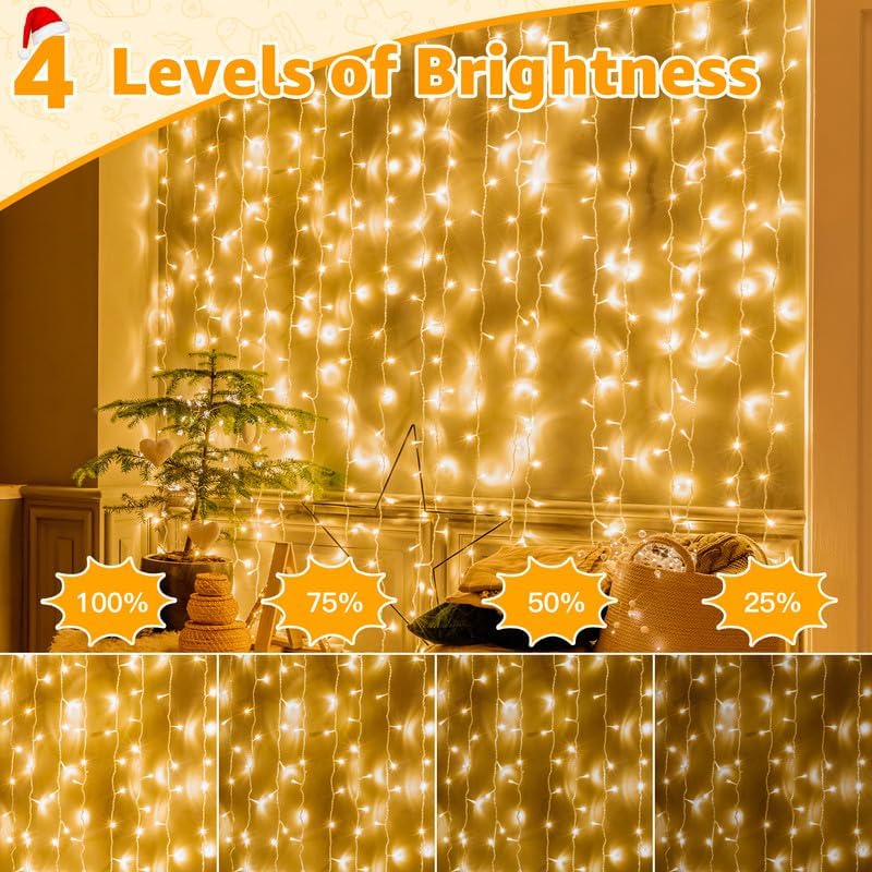 Ollny Outdoor String Lights 800LED 262FT, Warm White Waterproof Fairy Light with Remote Plug in, 8 Modes Timers Dimmable Christmas Lights for Outside Indoor Bedroom Patio Camping Garden