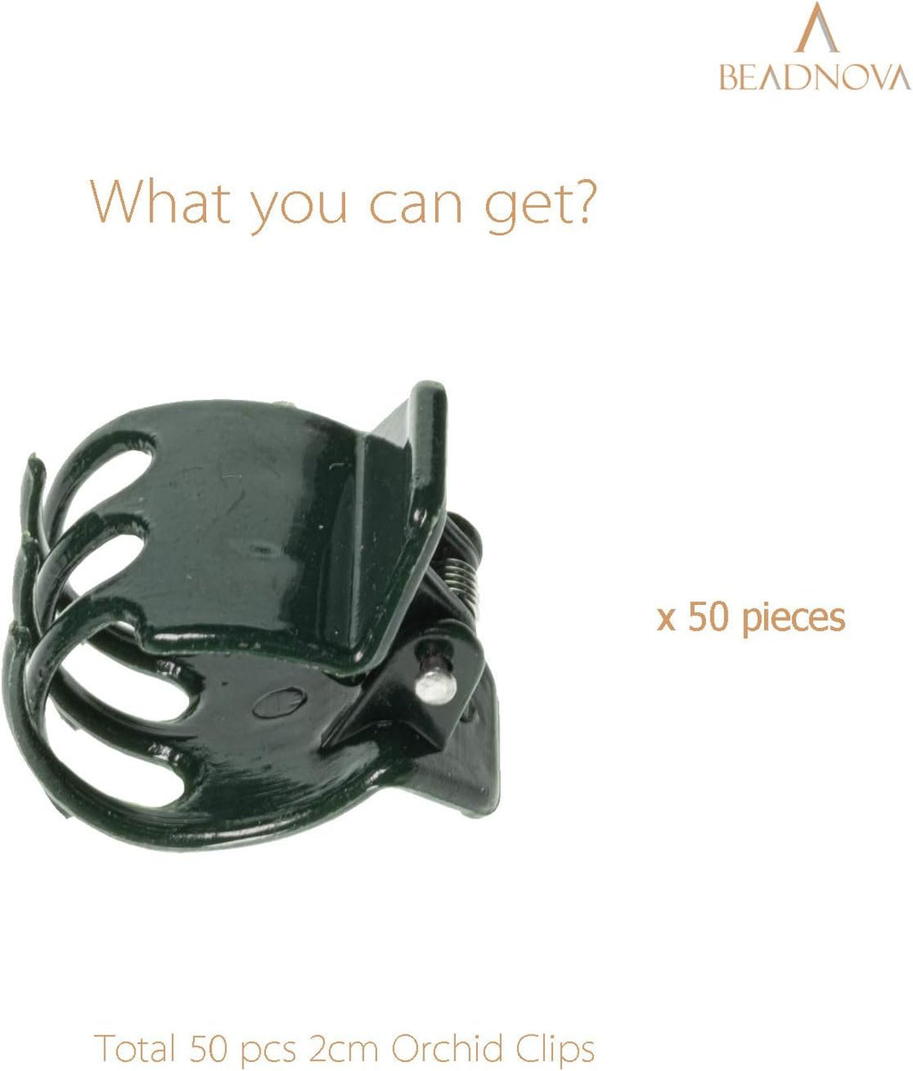 BEADNOVA Plant Clips 50Pcs Large Orchid Clips for Orchid Support Plant Support Flower Vine (2cm, 50PCS)