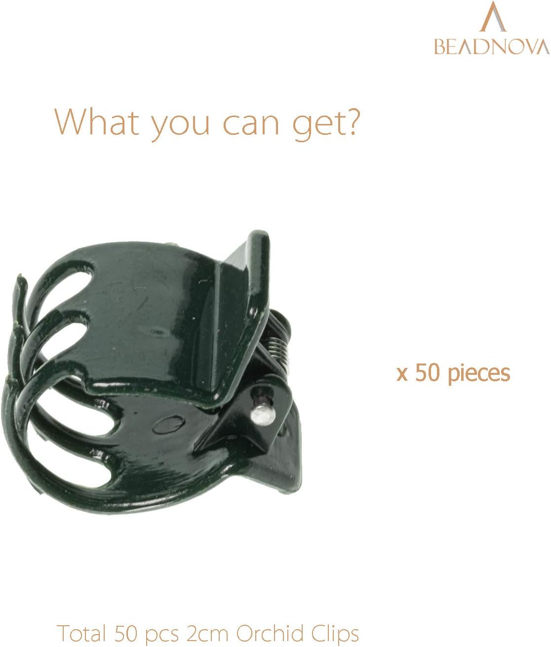 BEADNOVA Plant Clips 50Pcs Large Orchid Clips for Orchid Support Plant Support Flower Vine (2cm, 50PCS)