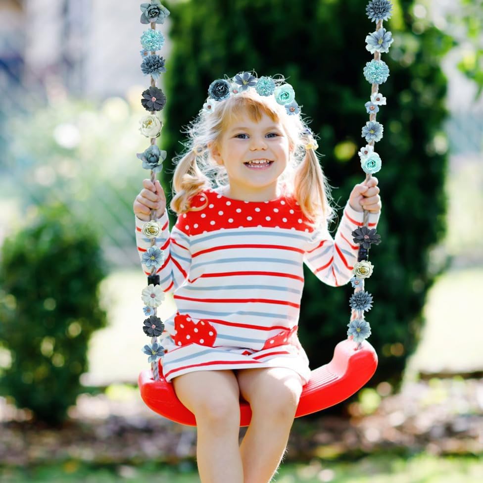 Faux Flower Heads Small Silk Artificial Flower DIY Fake Mini Flowers Rose Daisy Multicolor Flowers Craft Supplies for Wedding Party Wreath Graduation Season Party Home Decor (125, Blue)