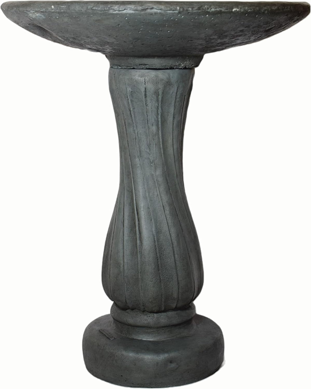 Spiral Birdbath- 29in Tall- Indigo