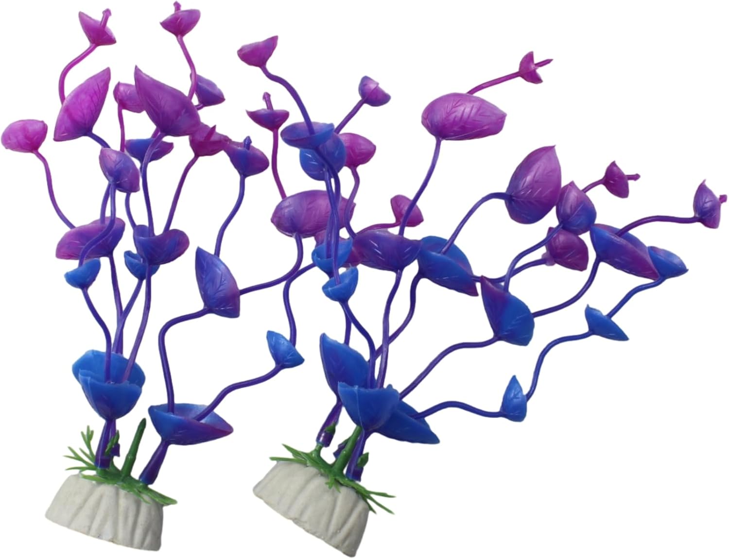 4 Pcs Green Artificial Plastic Plants Fish Tank Plants Fish Aquarium Decoration (Purple)