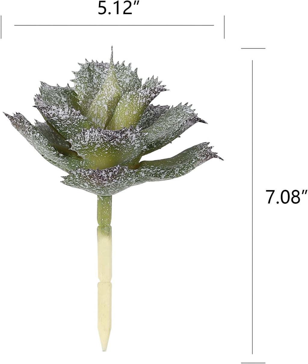 Duovlo Artificial Succulent Plant 5.15 Inch Faux Succulents Agave potatorum Flower Arrangement Craft Wall DIY Materials,Pack of 2 (New Green)