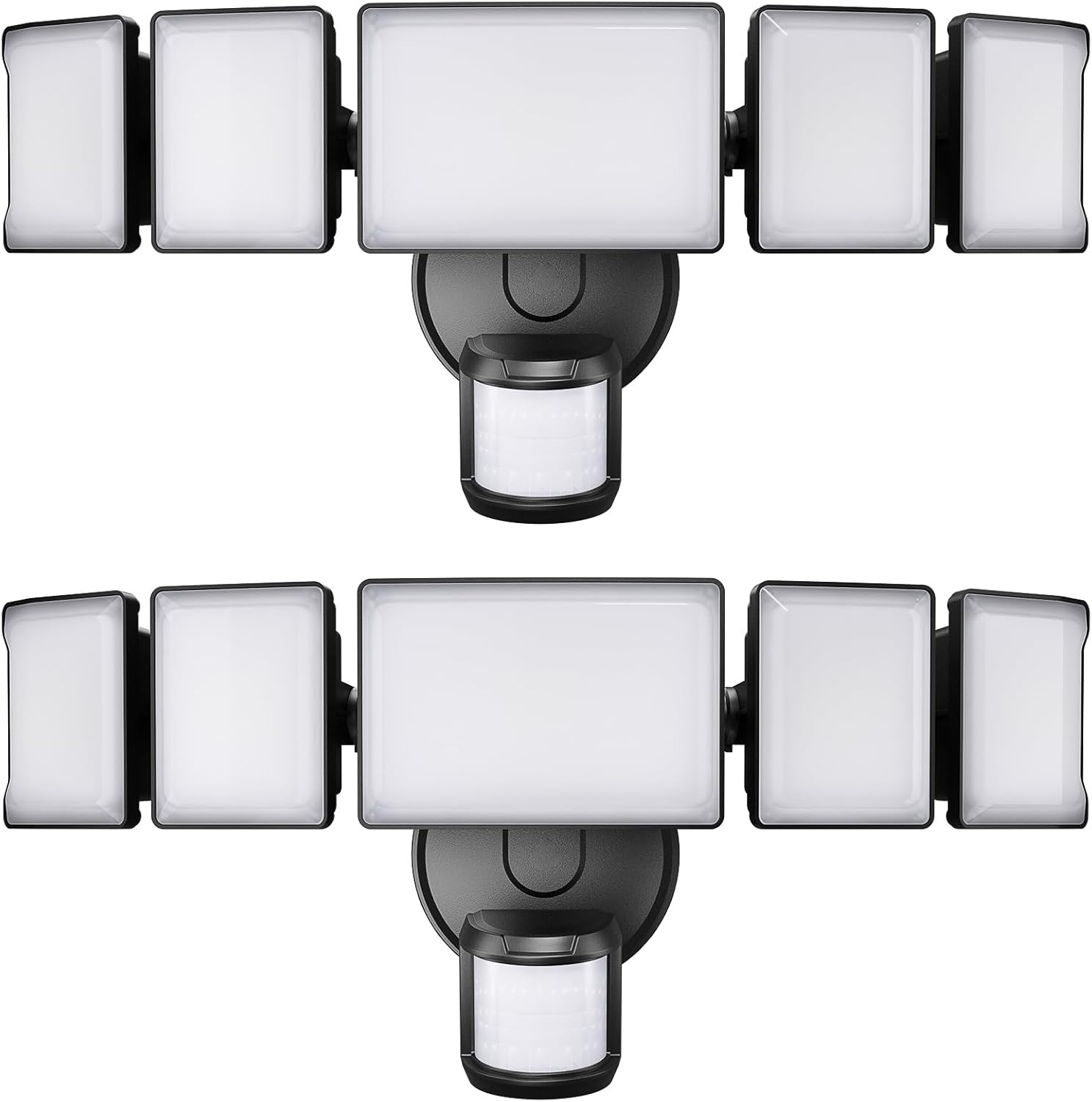 Olafus 100W Motion Sensor Outdoor Lights, 10000LM 2 Pack Motion Sensor Flood Light, Dusk to Dawn Outdoor Lighting, IP65 Waterproof Motion Detector Lights for Outside, Black