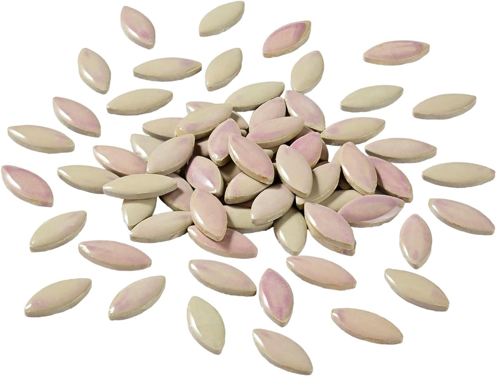 70 Pcs Petal Ceramics Mosaic Tiles for Crafts, Stained Ceramics Supplies, Flower Leaves Mosaic Ceramics Mosaic Pieces Kit for DIY Crafts Plates Picture Frames Home Decorations - Purple Red