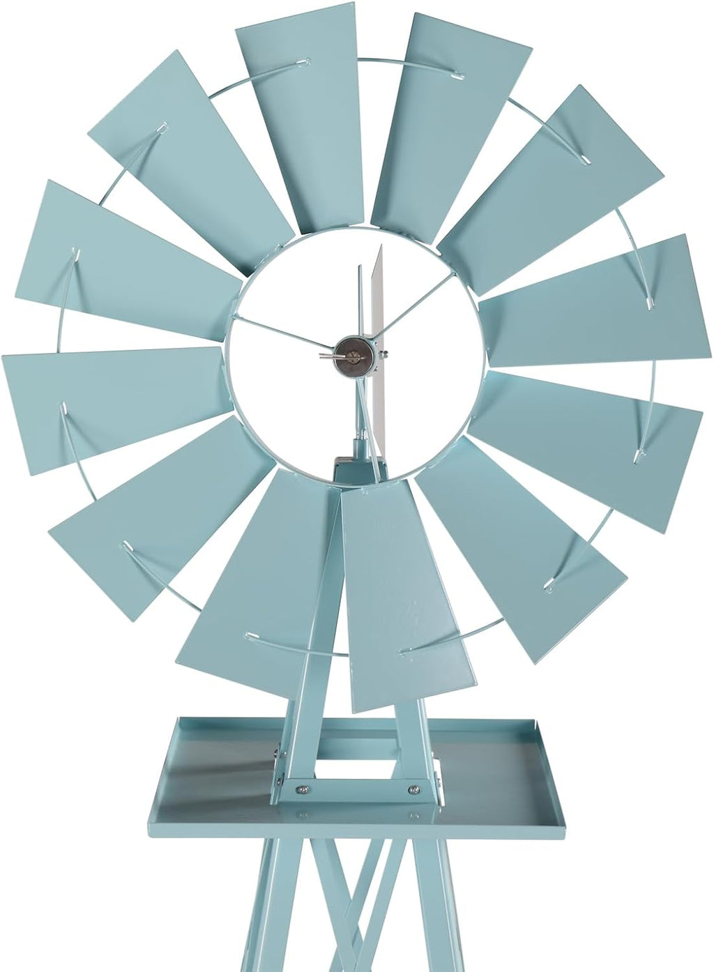 Garden Windmill for Yard Decor, 8 ft Tall Metal Windmill with Spinning Blades, Weather-Resistant Outdoor Windmill for Lawn, Farmhouse, Rustic & Farm Decor,Blue