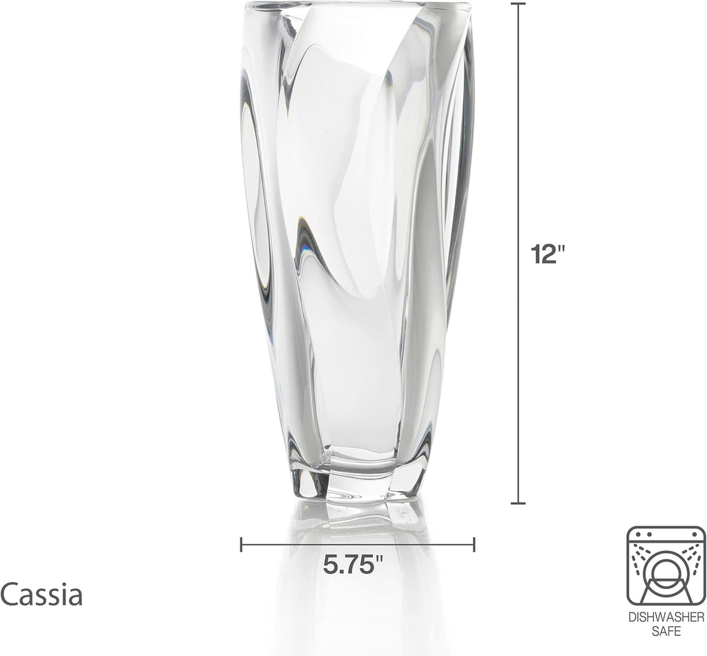 Mikasa Cassia Crystal Glass Vase, 12 Inch