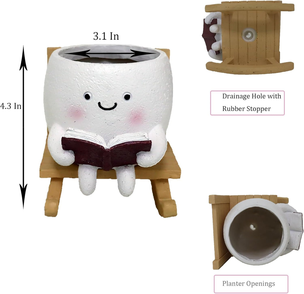 Funny Head Planters Face Pots, Adorable Human Face Flower Planter for Indoor Outdoor Plants, Unique Plant Holder Succulent Cactus Pots