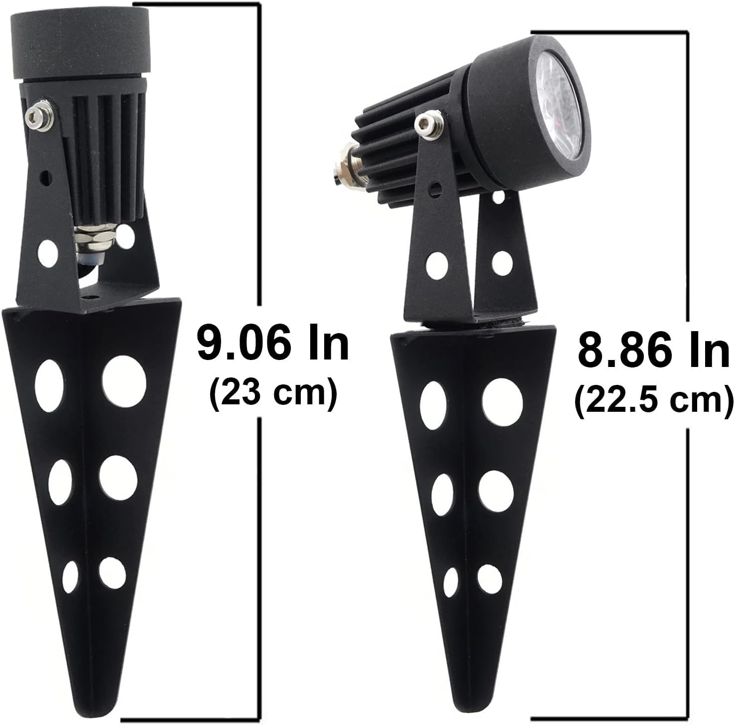 4-Spotlight Mini 50X Solar-Powered LED Spotlight (Cool White LED), Black Finish, Outdoor Garden Yard Landscape Downlight