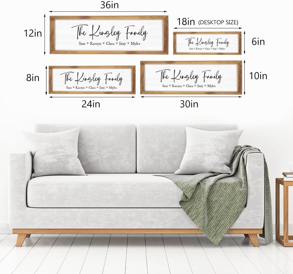 Last Name Signs for Home, Personalized Wall Decor, Framed Family Name Signs for Home Decor, Custom Wood Sign, Established Farmhouse sign, Housewarming Gift