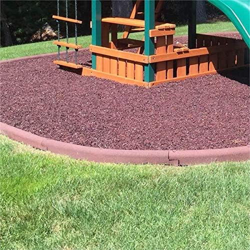 Playsafer 4' Flexible Interlocking Rubber Edging for Playgrounds (5 Pack, Terra Cotta)