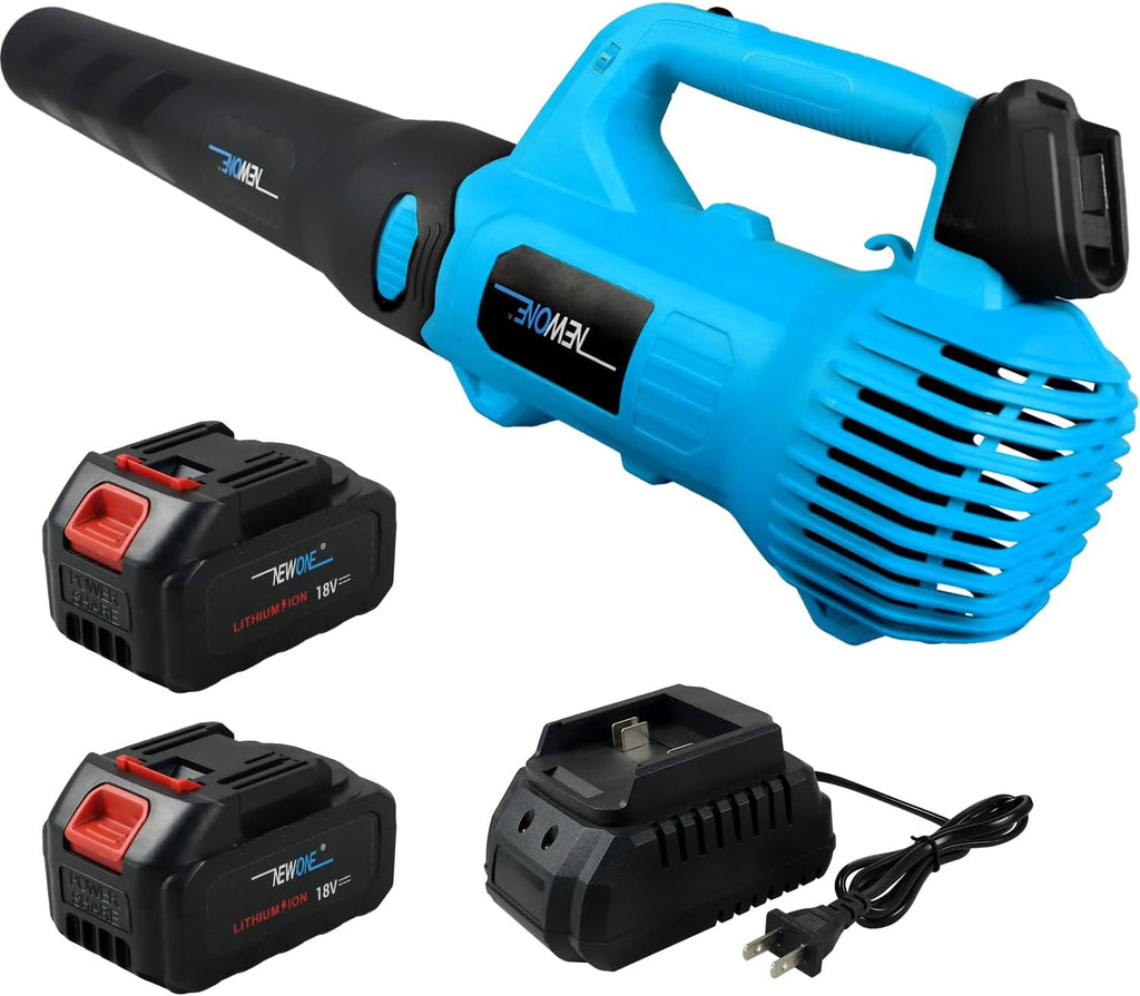 NEWONE Leaf Blower Cordless Hand Electric Leaf Blower/Leaf Vacuum,20V 5 Speed Lightweight Sweeper Vacuum with 2 Battery and Charger,Portable for Lawn Care/Dust/Pet Hair/Dust/Trash