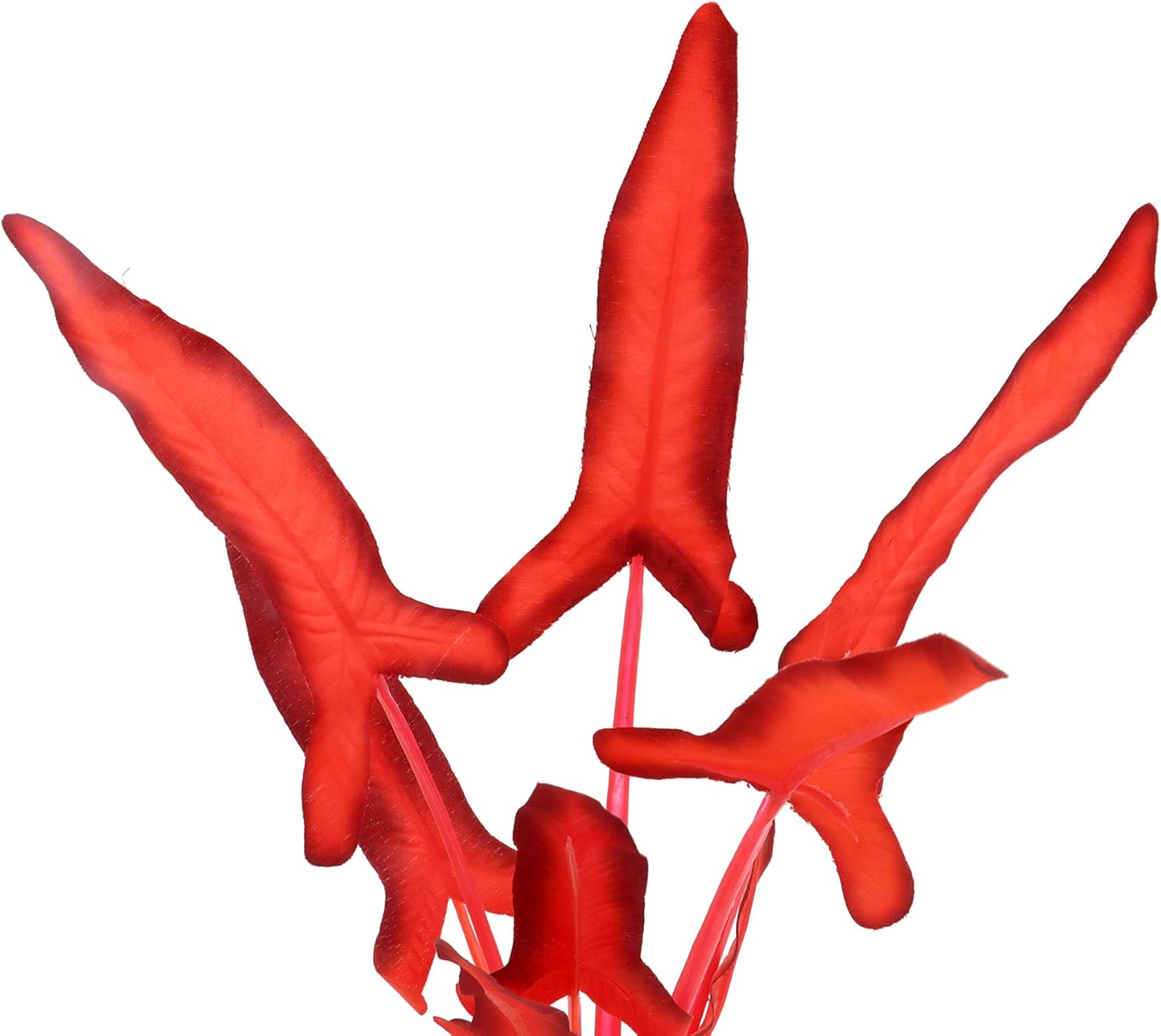 2-Pack 12 Inch Aquarium Silk Aquarium Plants, Artificial Plastic Plant for Small Tank, Goldfish, Fish Hides,Dark Red