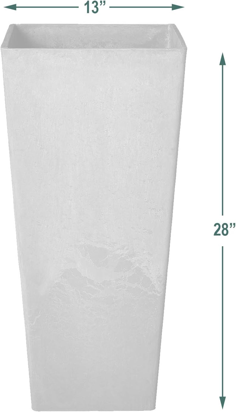 Arcadia Garden Products PSW FS32TP Contempo Tall Square Planter, 13 by 13 by 28-Inch