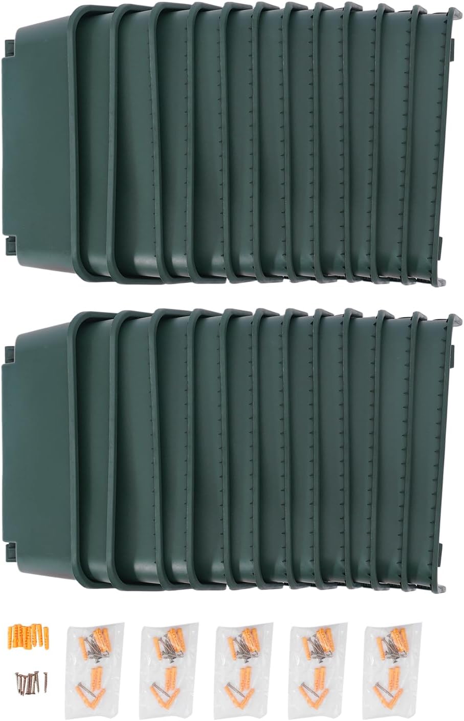 24 Pack Vertical Garden Planter,13 inch Wall Mounted Planter for Patio Indoor Outdoor Decor, Garden Self Watering Pot Balcony Plant Vegetable Fruit Herb Hanging Pocket Holder Flowerpot (Army Green)