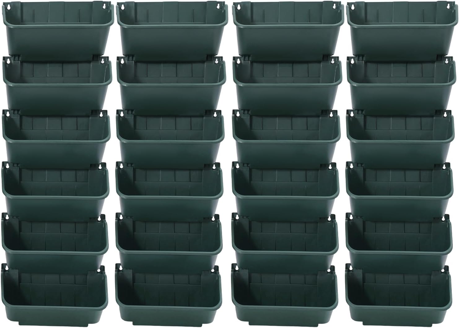 Eapmic Vertical Wall Planter with 24 Pots, Hanging Garden Plant Flowerpot Holder, Stackable Wall-Mounted Planter, Balcony Planters for Flowers Vegetables Fruits (Army Green, 24 Pots)