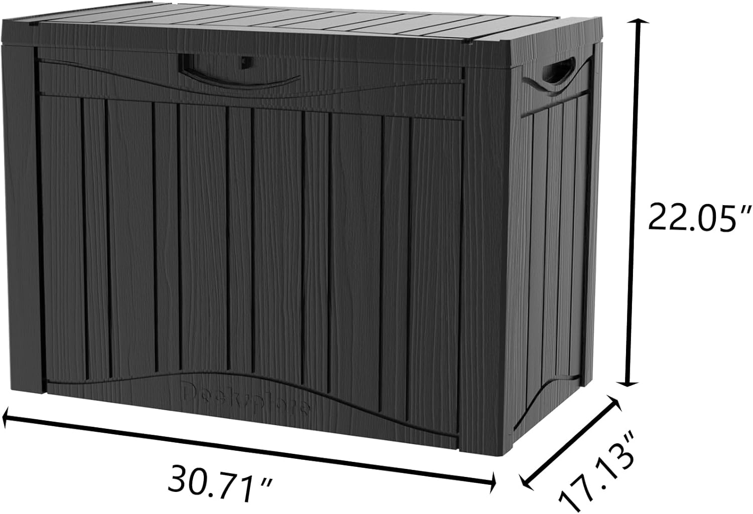 50 Gallon Waterproof Large Resin Deck Box Indoor/Outdoor Lockable Storage Container and Seating for Garden, Pool, and Patio (50 Gallon,Black)