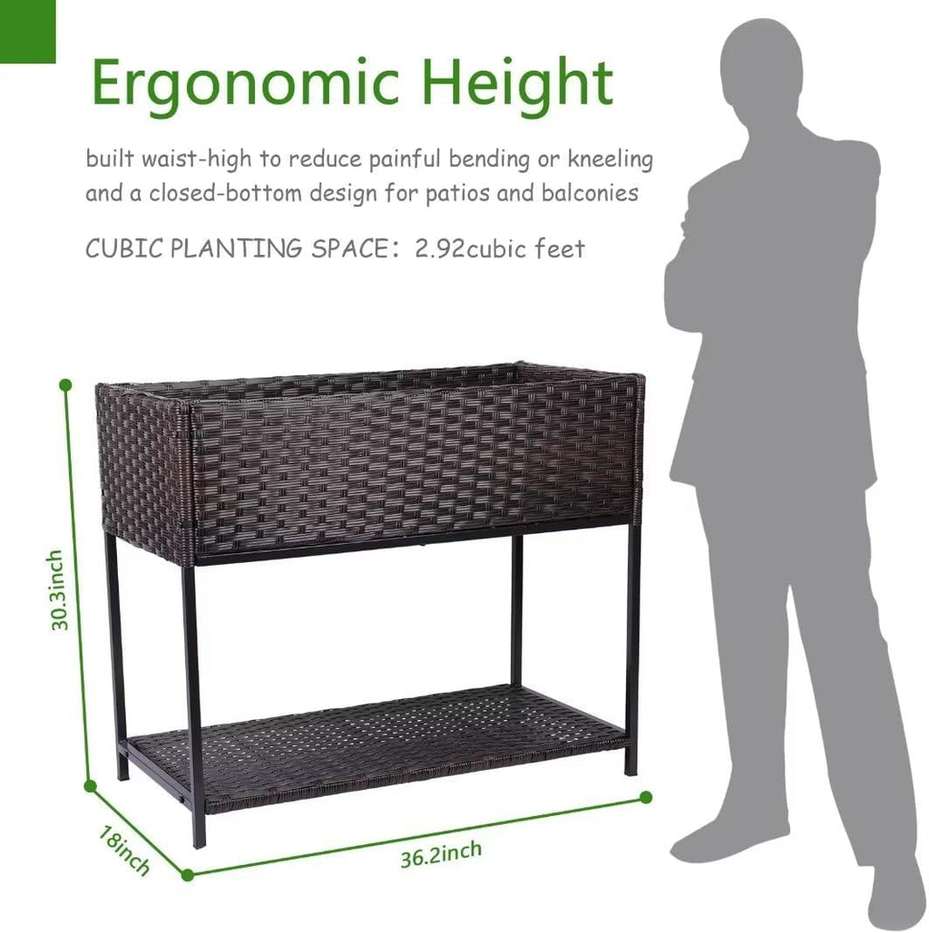 WONDER GARDEN Raised Garden Bed-Planter Box - Elevated Raised Garden Beds Outdoor with Legs & Storage Shelf for Vegetables Flower Herb Backyard Patio