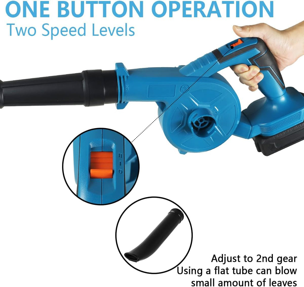 NEWONE Small Leaf Blower Cordless Compatible with Makita 18V Battery,157MPH/64CFM Lightweight Mini Hand Electric Leaf Vacuum for Lawn Care with Battery and Charger,2 Speed