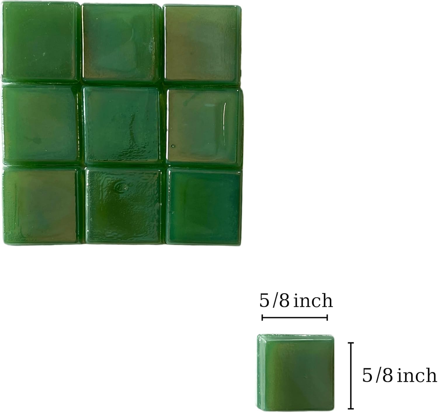 SMEIINIK 500g/1.1lb Iridescent Glass Mosaic Tiles for Crafts, Square Pieces for Mosaic Works, DIY Supplies, (WJ25-14)