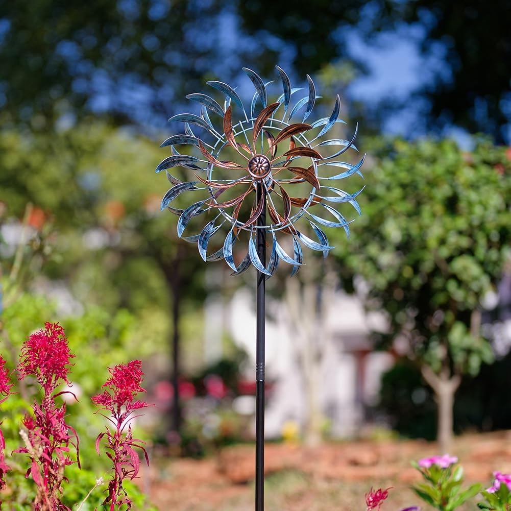 VEWOGARDEN Large Wind Spinners Outdoor, Metal Wind Sculptures & Spinners 360 Degrees Kinetic Wind Spinners for Yard and Garden 64 * 15.7 Inches