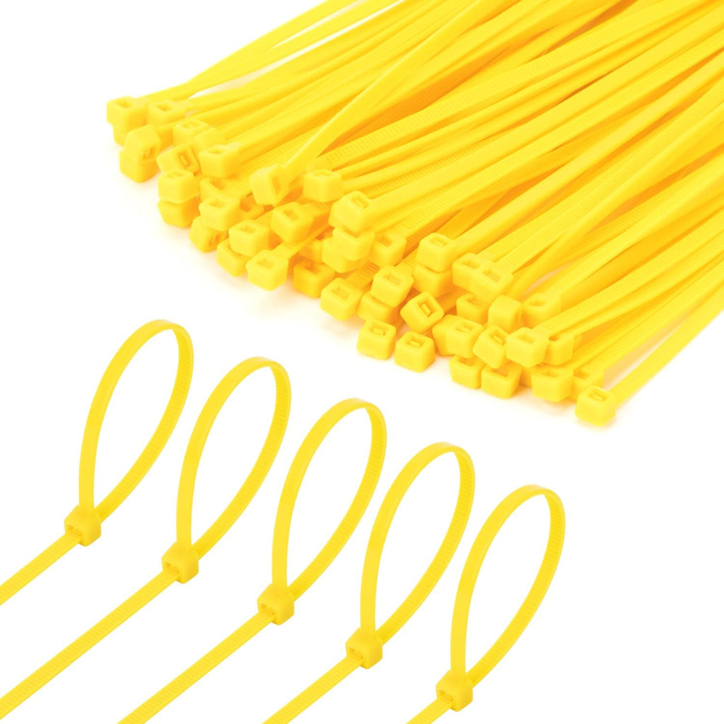 6 Inch Yellow Zip Tie 1000 PCS, 18 Lbs - Small to Medium Zip Tie, Nylon PA66 UV Resistant Cable Tie for Indoor and Outdoor Use - Ideal for bundling and securing objects
