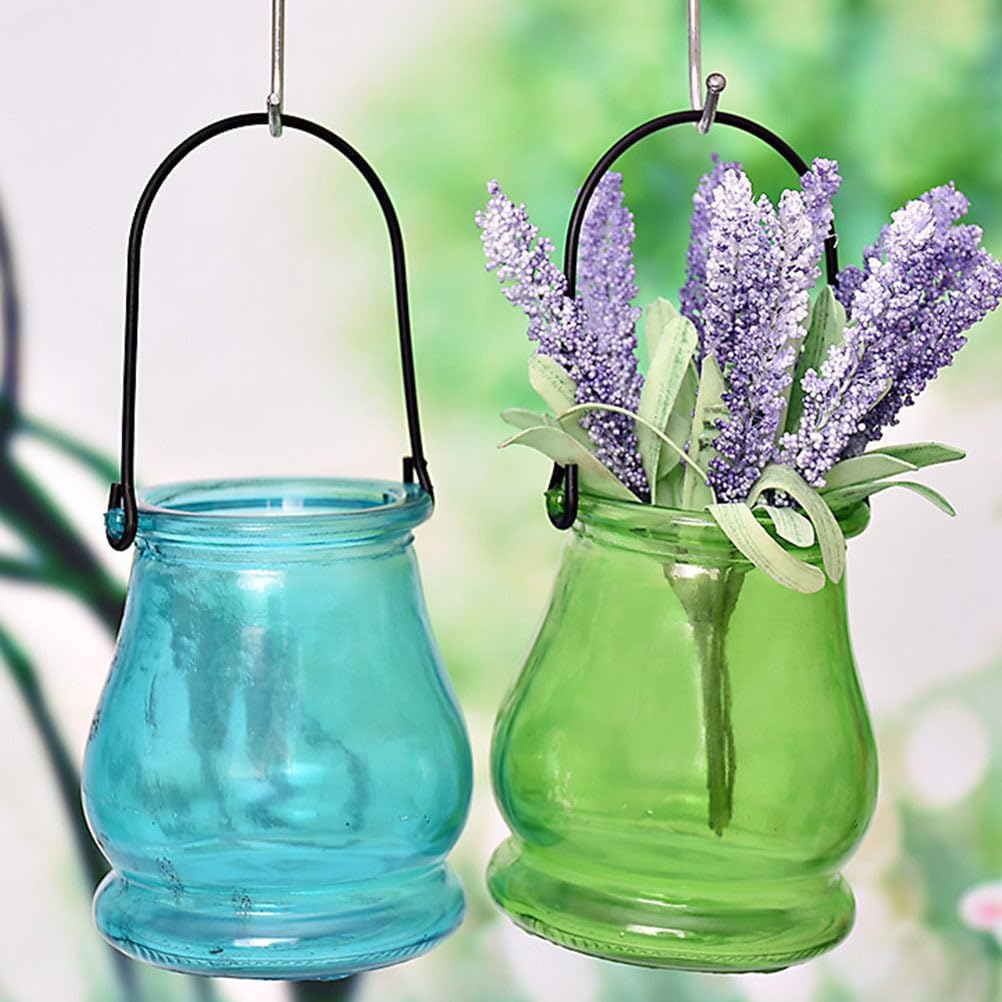 12PCS Hanging Glass Candle Holder: Glass Air Plant Succulent Vase Hanger Plant Terrariums Orbs Air s for Party Wedding Centerpiece
