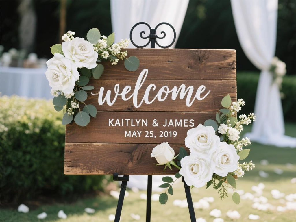 White Roses Artificial Flowers 25pcs Velvet Silk Rose Flowers Heads Fake Rose Flower Head with Stem for DIY Wedding Home Party Baby Shower Decor(White)