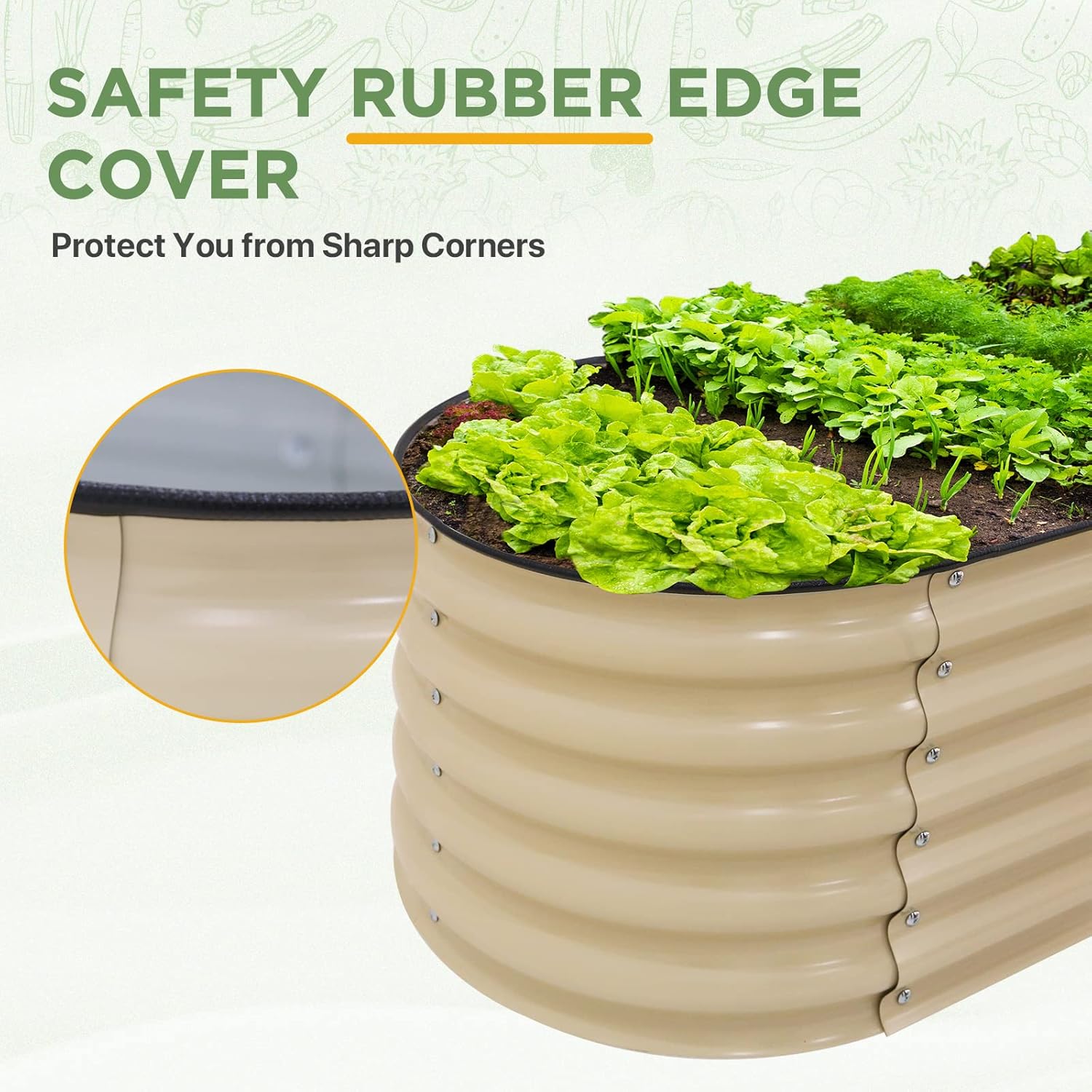 EAGLE PEAK 9 in 1 Modular 17in Customizable Elevated Raised Garden Bed Kit with Multiple Configurations, Outdoor Metal Planter Box Steel Flower Bed, Pearl White