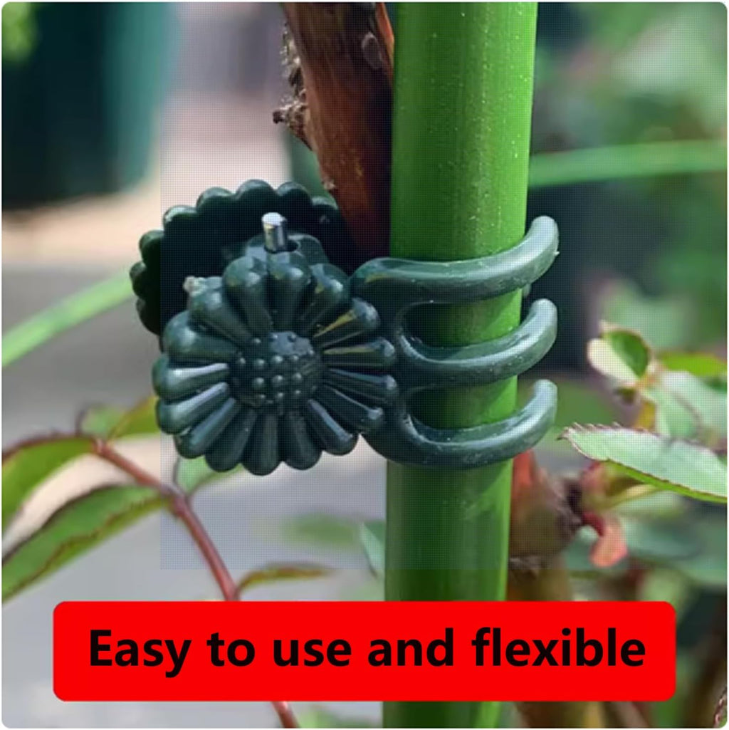 100Pcs Large Plant Clip,Daisy Garden Flower Plant Clip,for Orchids Vine Clip Support Stem Vine Upright Growth (Green)