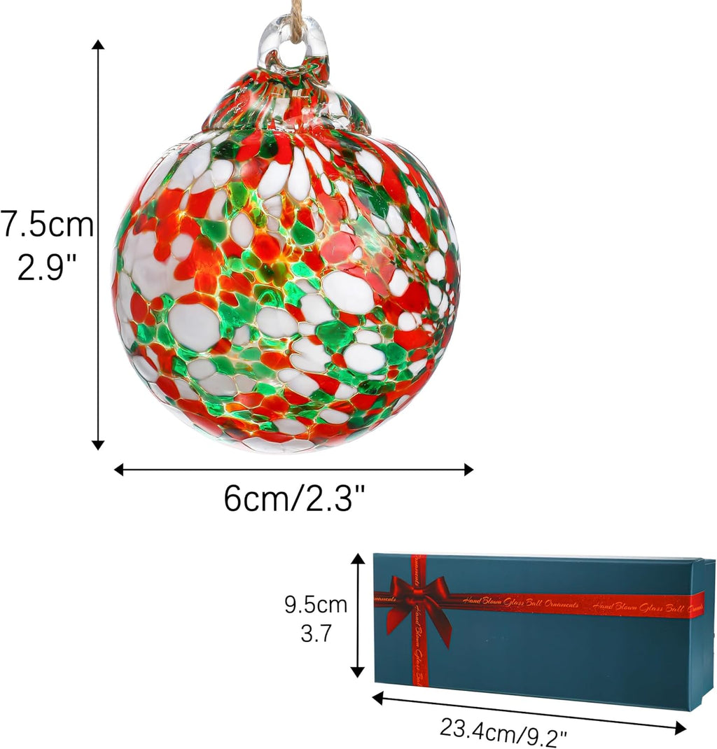 Set of 3 Blown Glass Gazing Balls Ornaments Hanging Glass Ornament Balls Decor for Garden Patio