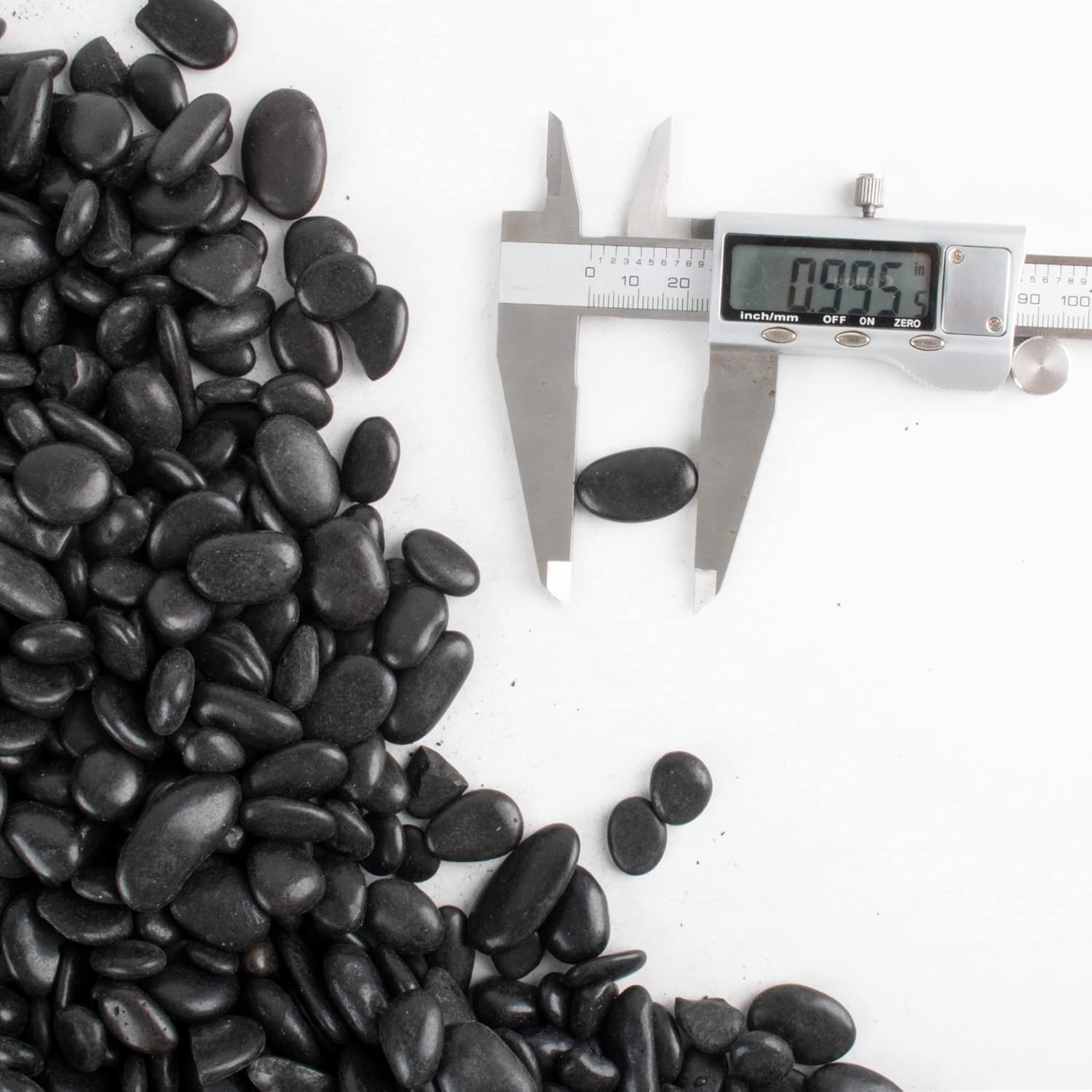 Black Pebbles for Plants 18lb 0.5"- 1" Aquarium Gravel Decorative Polished Stones Natural River Rocks for Fish Tank