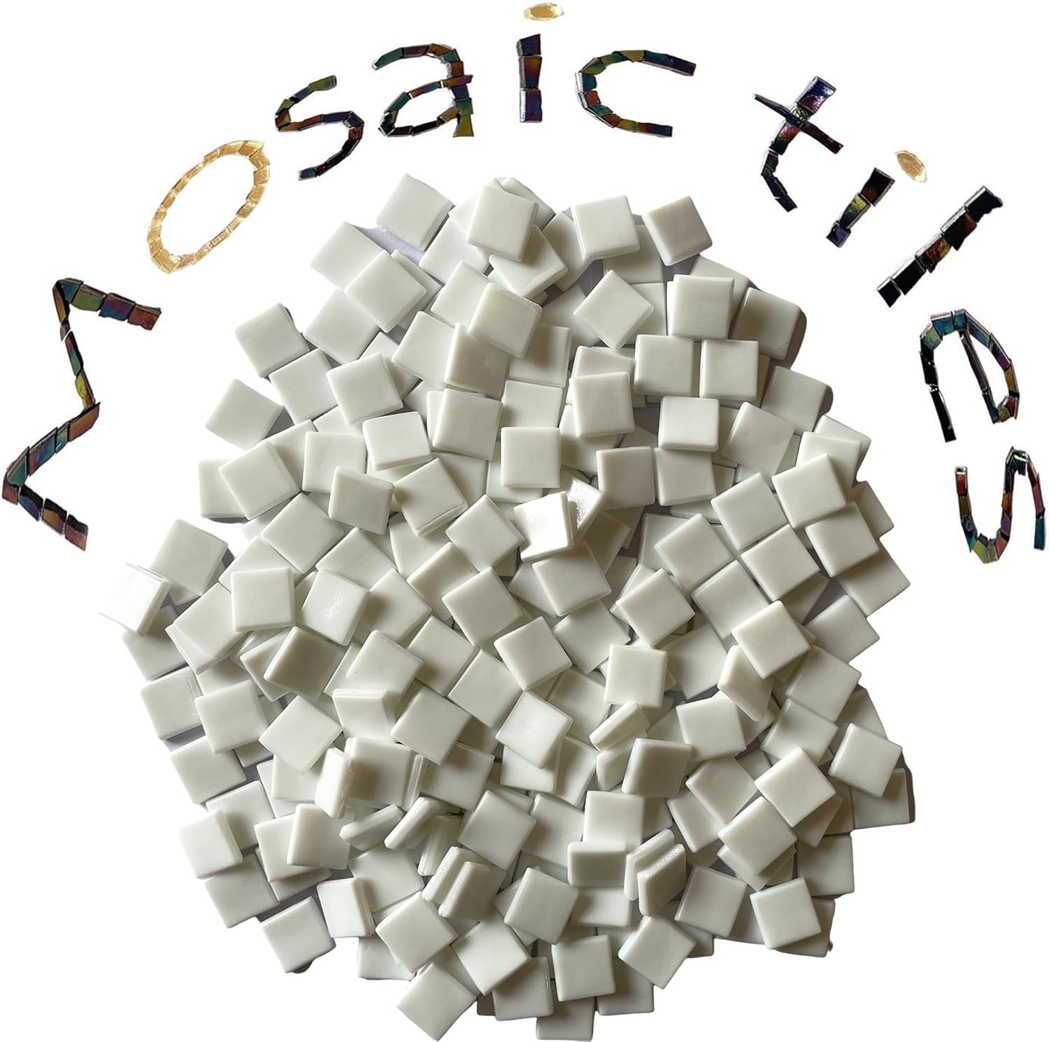 SMEIINIK 1.1lb Bulk Single Iridescent Color Mosaic Tiles for Crafts, Glass Mosaic Pieces for Mosaic Puzzles, Stained Glass Tiles for Mosaic DIY, Mosaic Making Supplies(AJ01-20)