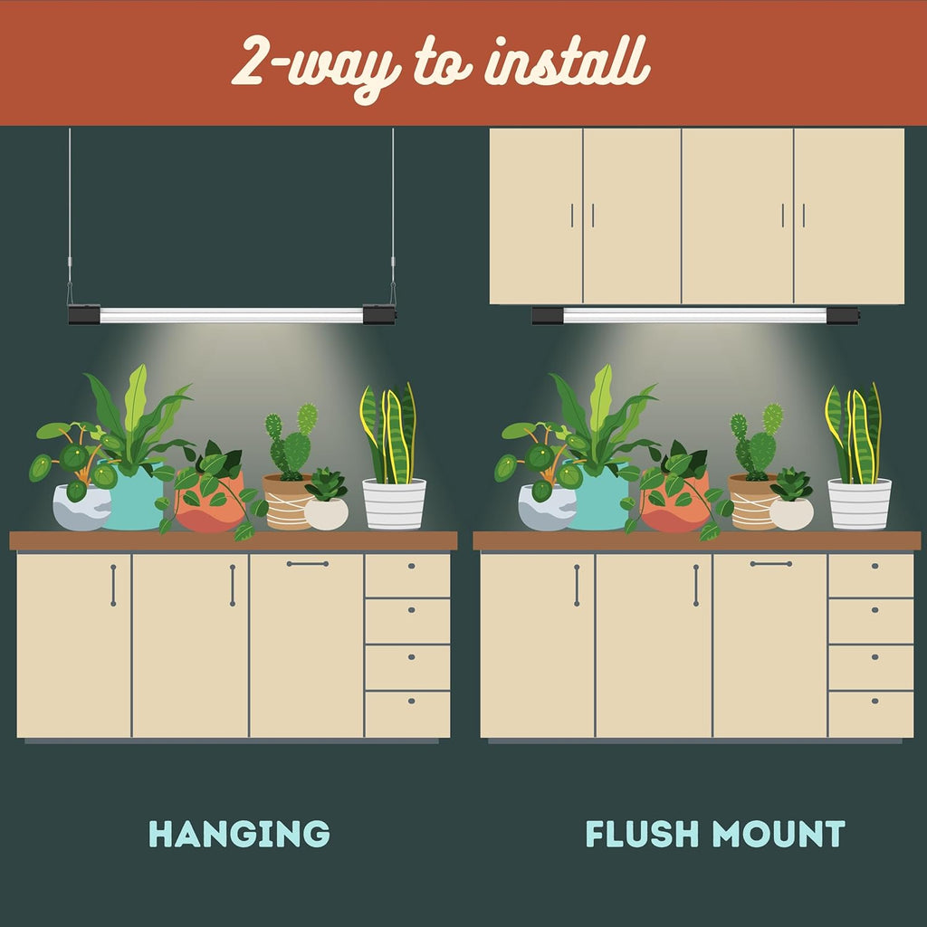 3FT LED Succulent Terrarium Plant Grow Light Linkable Full Spectrum Daylight with Enhanced 660nm Red and 450nm Blue LightTech Indoor Lighting Fixture (3 FT)