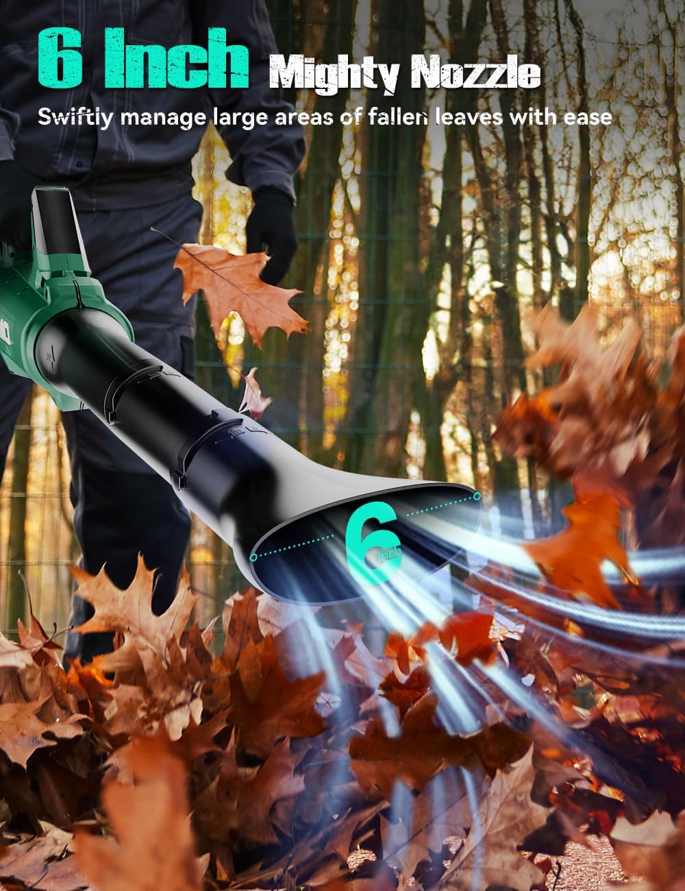K I M O. Cordless Leaf Blower Vacuum Combo, 3 Nozzles&3 Modes for Inflation & Deflation, 20000RPM 150MPH Variable High Speed, 20Inch Extended Tube, 2 Pack 20V Battery Powered Leaf Blower for Lawn Care