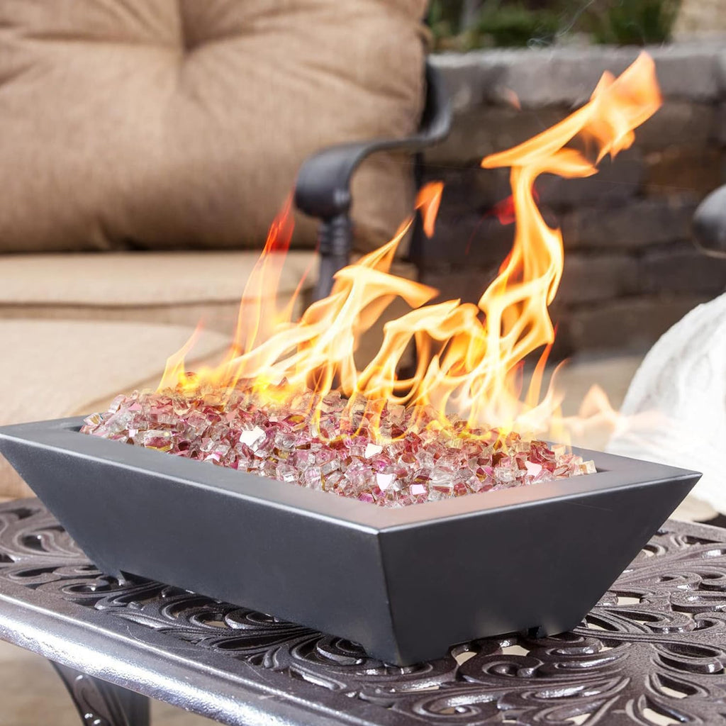 Mr. Fireglass 10 Pounds Fire Glass - 1/4 Inch High Luster Reflective Tempered Glass Rocks for Fireplace Fire Pit Table and Landscaping, Rose Gold