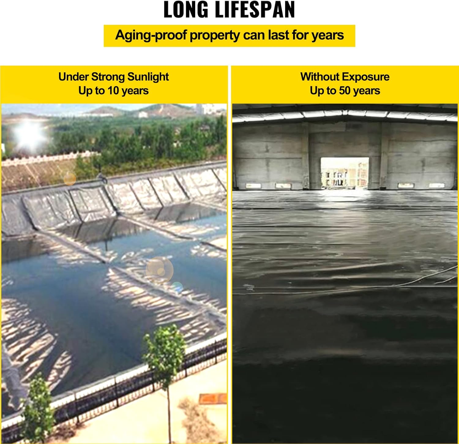 VEVOR LLDPE Pond Liner 20x25 ft, Pond Liner 20 Mil, Fish Pond Liners for Waterfall, Pond and Fish Ponds