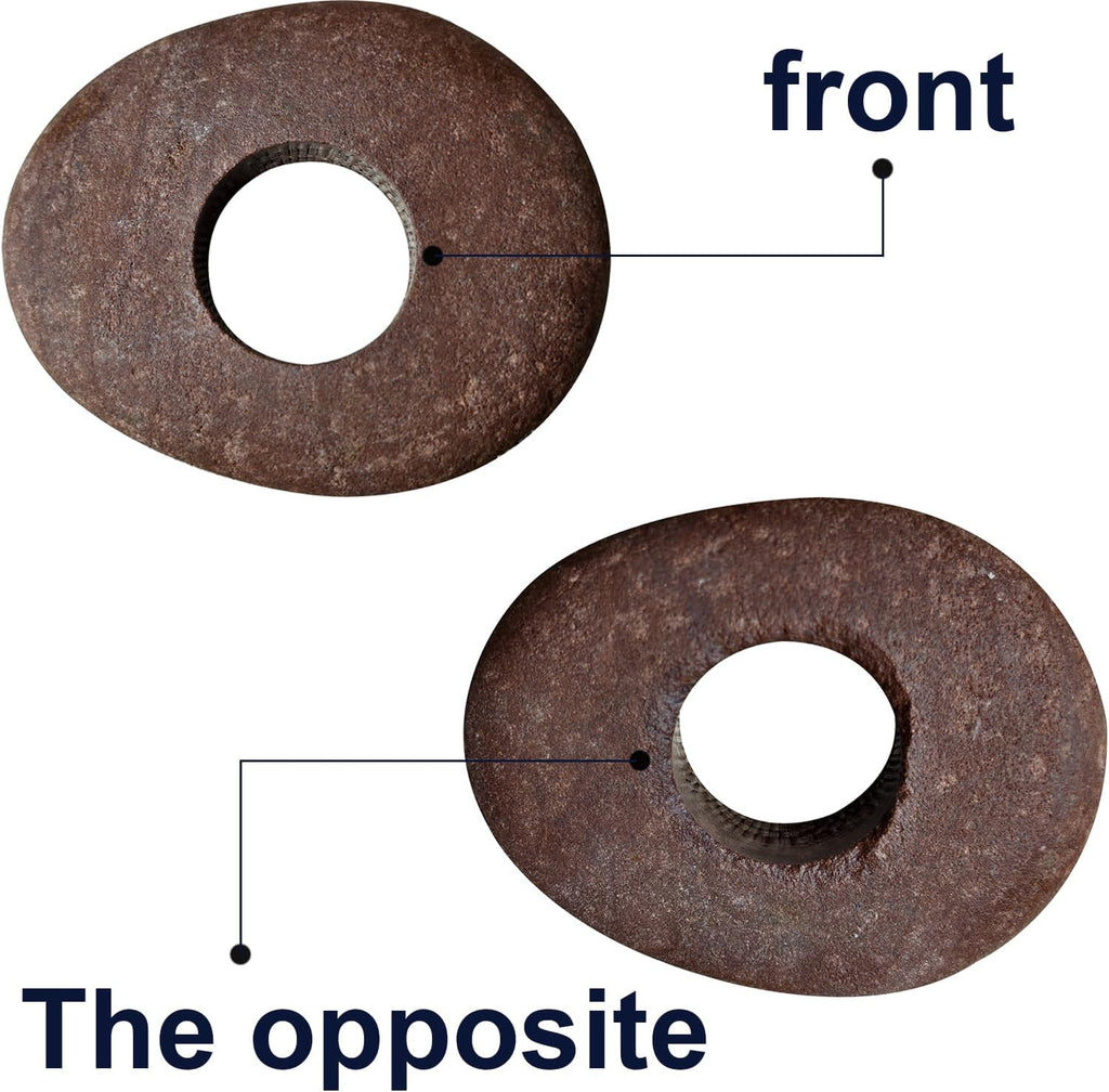 Natural River Stone Plant Weights for Aquarium, Handmade Pebble Anchors for Aquatic Plants, Fish Tank Decorations, Unique Shape & Size, Landscape Plant Weights (0.8″ 2holes 6pcs)