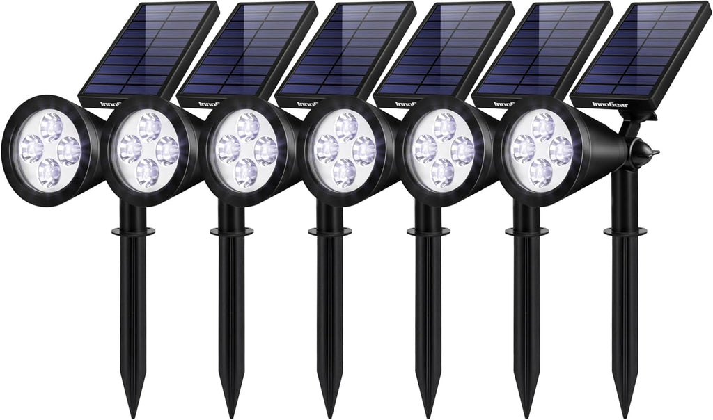 InnoGear Solar Lights Outdoor Lighting Waterproof Landscape Spotlights Uplighting for Outside Flag Garden Trees Yard Pathway Wall Auto On/Off, Pack of 6 (Cool White)