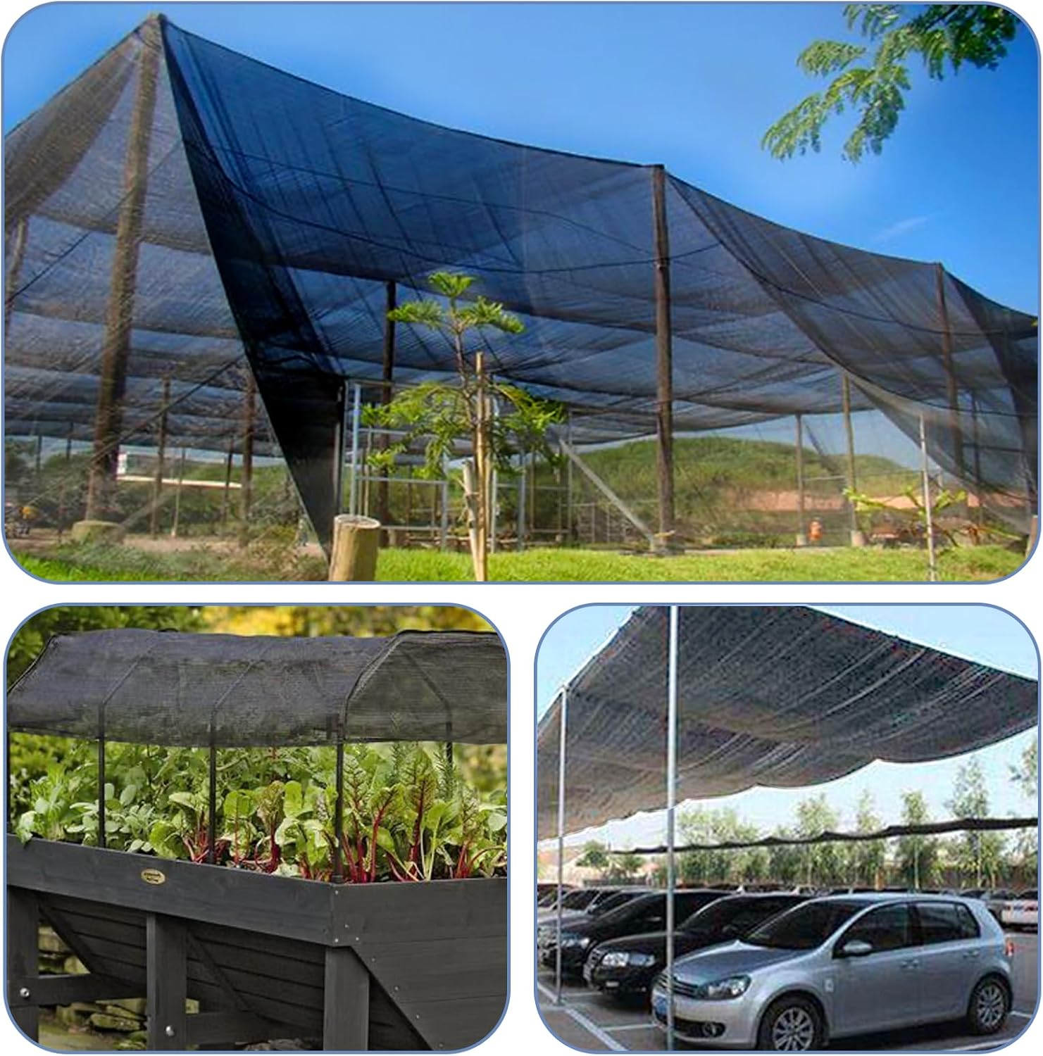 LOVE STORY 6x12FT 55% Black Shade Cloth Sun Shade Net UV Resistant Mesh Tarp Plant Cover Sunblock Net for Garden,Greenhouse,Vegetables,Flowers