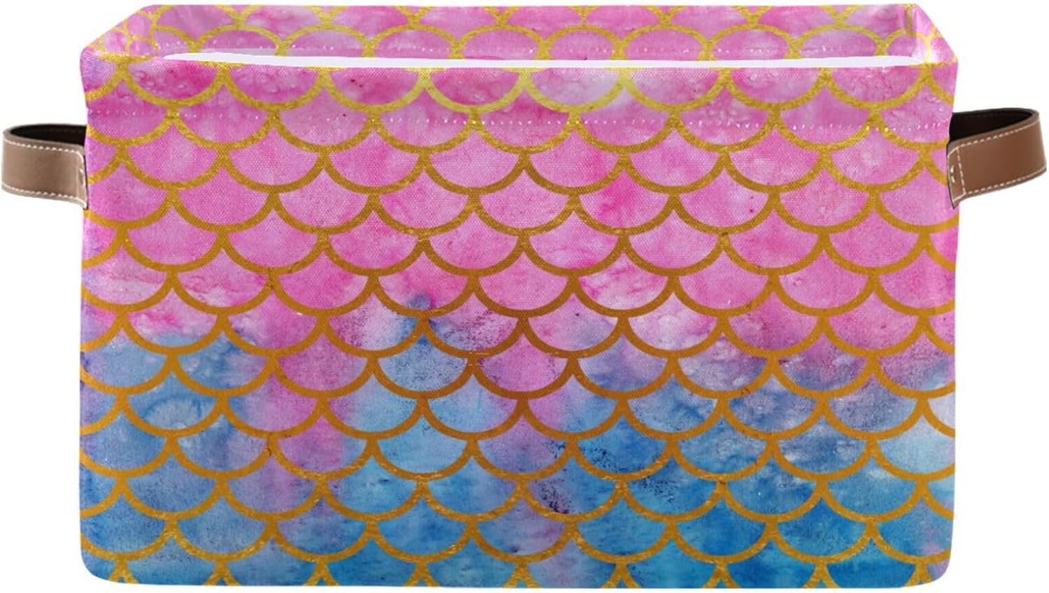 Mermaid Rectangular Storage Basket Organizer Bin Shelf Baskets For Clothes Gifts For Home Office Dorm