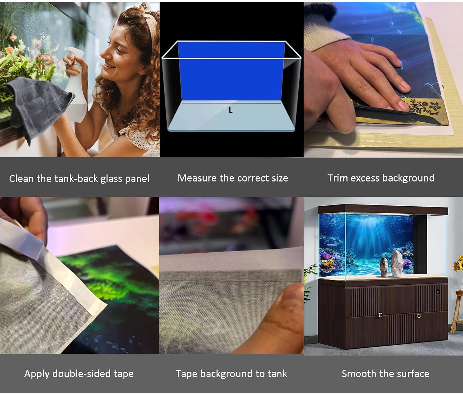 Aquarium Background Exquisite Underwater Grass Leaves with Pebbles Fish Tank Background Vivid Green Aquatic Plant Terrarium Background Stone Dead Woods Leaves Fish Tank Wallpaper 48x24in