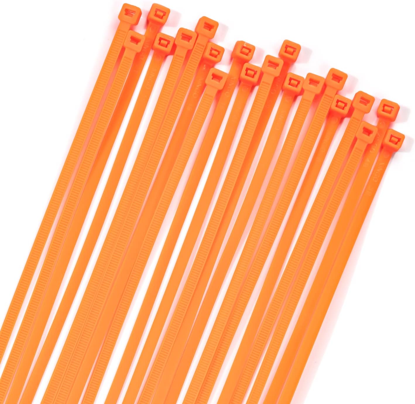 XINGO 100PCS Cable Zip Ties Heavy Duty, Premium Nylon Plastic Wire Ties with 50 Pounds Tensile Strength, Self-Locking Black Nylon Zip Ties for Indoor and Outdoor (6 inch, Orange)