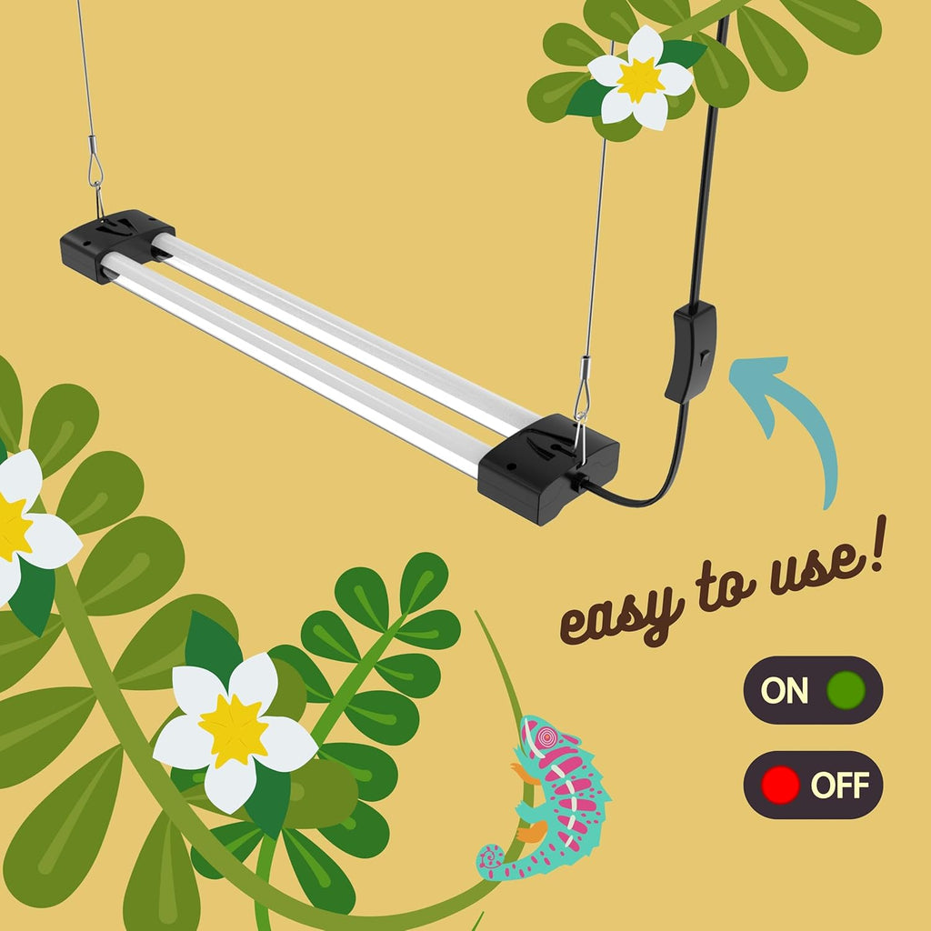 4FT LED Succulent Terrarium Plant Grow Light Linkable Full Spectrum Daylight with Enhanced 660nm Red and 450nm Blue LightTech Indoor Lighting Fixture (4 FT)