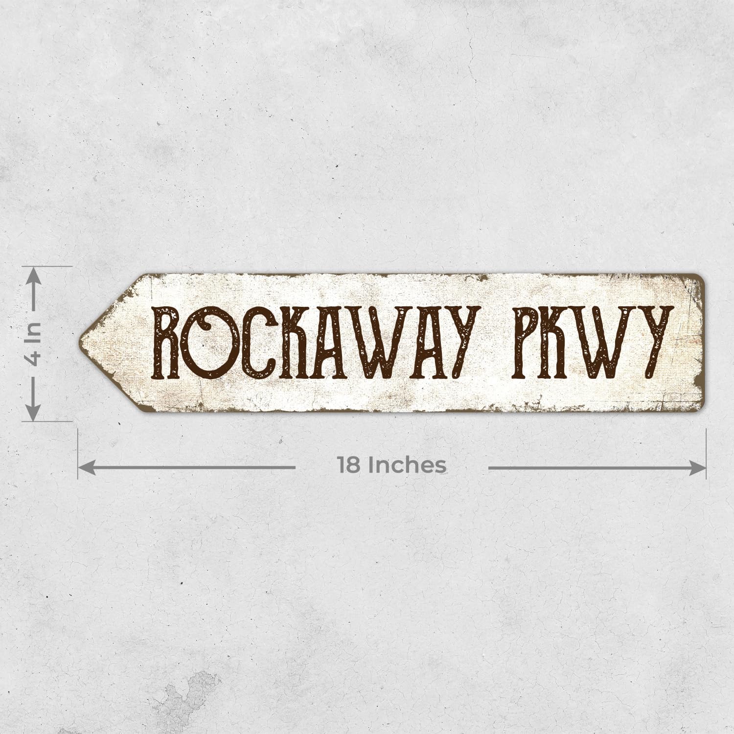 Rustic Custom Sign, Personalized Left Directional Metal Composite Street Sign for Indoor and Outdoor Use 4x18 Inches, ACM Made in The USA